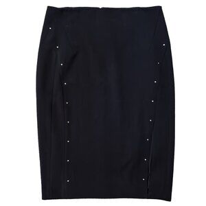White House Black Market Long Line Studded Black Pencil Skirt NWT Women’s 14